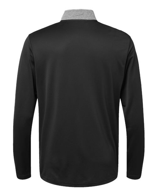 adidas A522 Men's Ultimate365 Heather Block Print Quarter-Zip Pullover - Black Melange/ Black/ Grey Three - Back