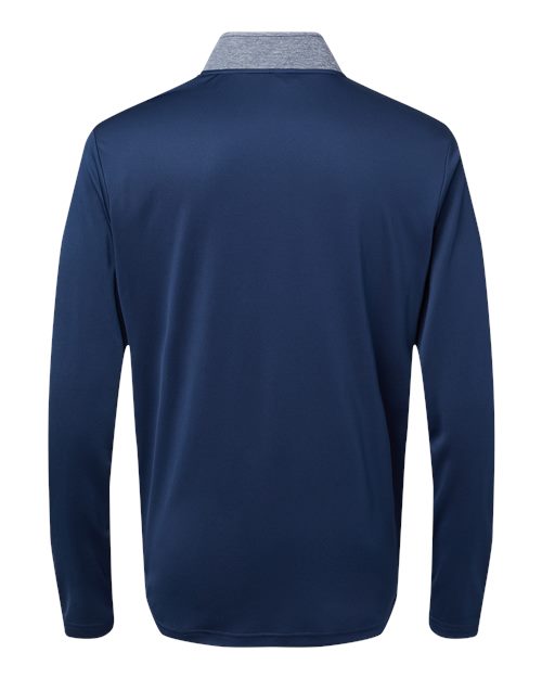 adidas A522 Men's Ultimate365 Heather Block Print Quarter-Zip Pullover - Collegiate Navy Melange/ Navy/ Grey Three - Back