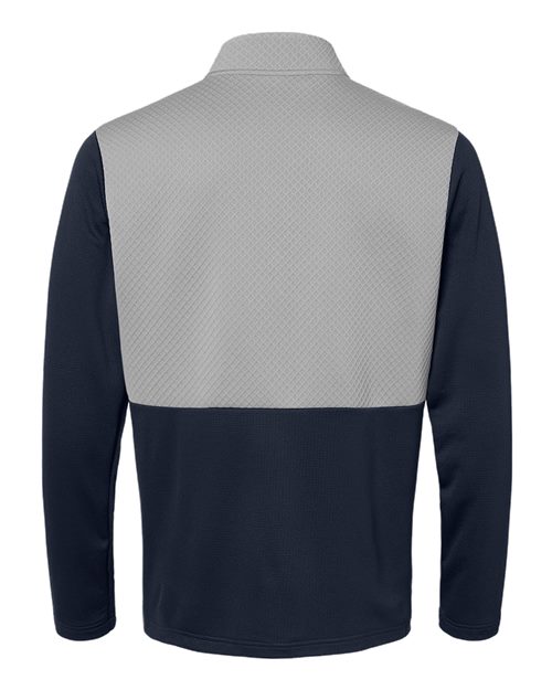 adidas A532 Men's Textured Mixed Media Quarter-Zip Pullover - Collegiate Navy/ Grey Three - Back