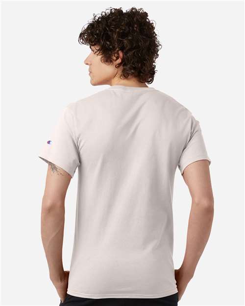 Champion T425 Unisex Classic T-Shirt - Body Blush - OnModelBack