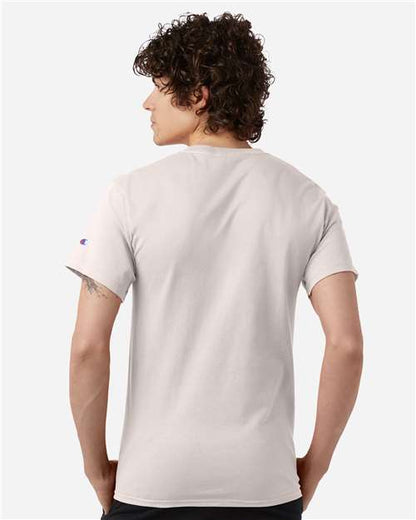 Champion T425 Unisex Classic T-Shirt - Body Blush - OnModelBack