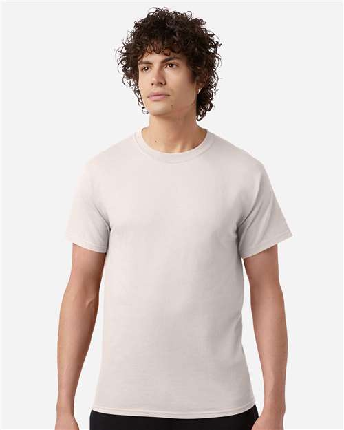 Champion T425 Unisex Classic T-Shirt - Body Blush - OnModelFront