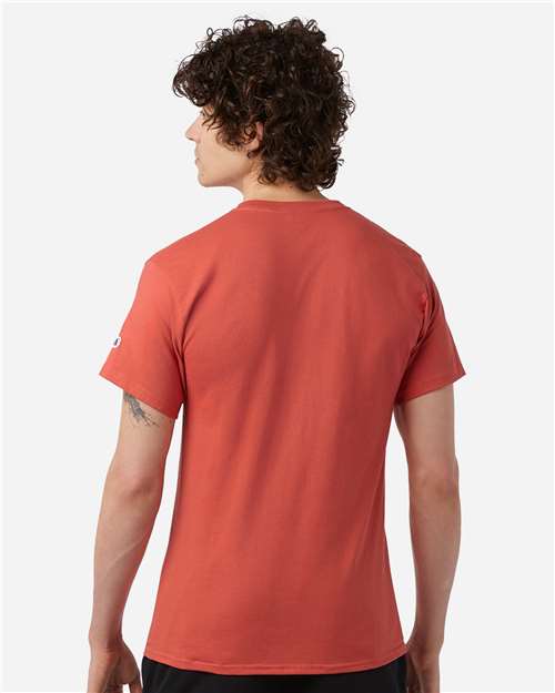 Champion T425 Unisex Classic T-Shirt - Red River Clay - OnModelBack