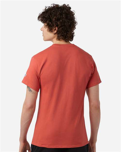 Champion T425 Unisex Classic T-Shirt - Red River Clay - OnModelBack