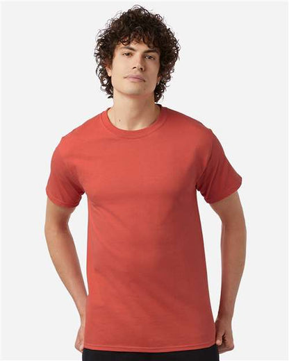 Champion T425 Unisex Classic T-Shirt - Red River Clay - OnModelFront