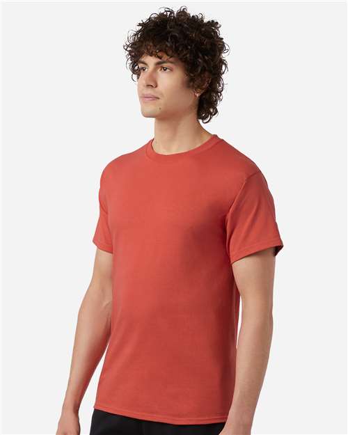 Champion T425 Unisex Classic T-Shirt - Red River Clay - OnModelSide