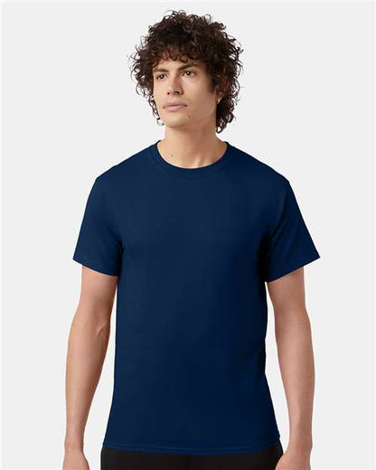 Champion T425 Unisex Classic T-Shirt - Late Night Blue - OnModelFront