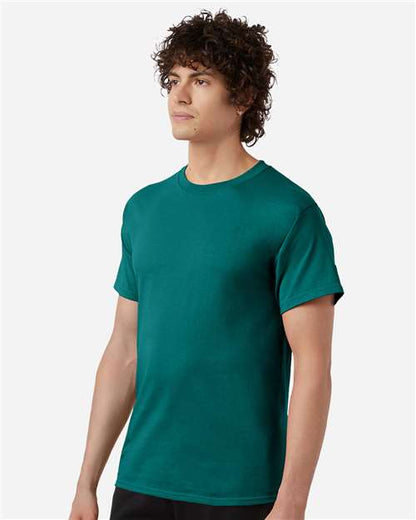 Champion T425 Unisex Classic T-Shirt - Emerald Green - OnModelSide