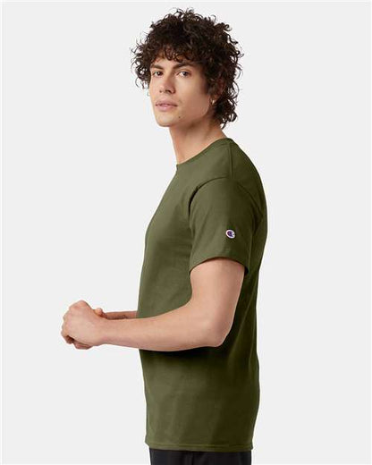 Champion T425 Unisex Classic T-Shirt - Fresh Olive - OnModelSide