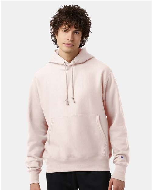 Champion S101 Unisex Reverse Weave® Hooded Sweatshirt - Body Blush - OnModelFront