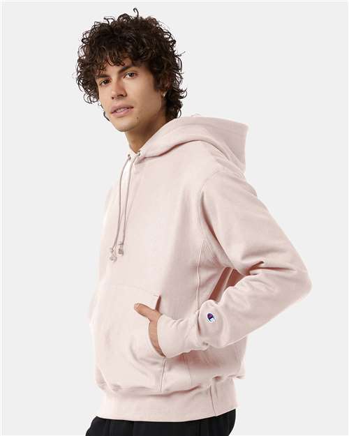 Champion S101 Unisex Reverse Weave® Hooded Sweatshirt - Body Blush - OnModelSide