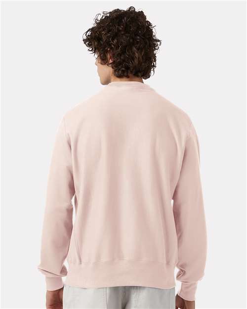 Champion S149 Unisex Reverse Weave® Crewneck Sweatshirt - Body Blush - OnModelBack