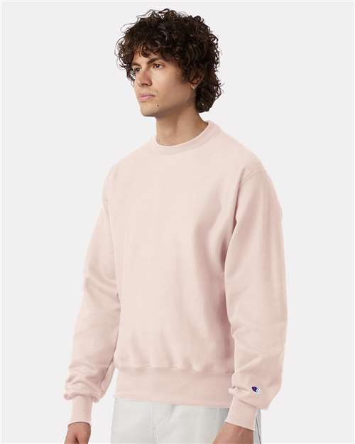 Champion S149 Unisex Reverse Weave® Crewneck Sweatshirt - Body Blush - OnModelSide