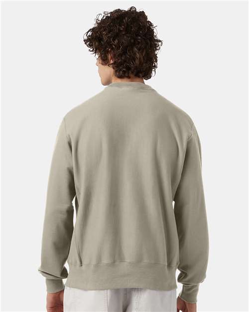 Champion S149 Unisex Reverse Weave® Crewneck Sweatshirt - Sand - OnModelBack