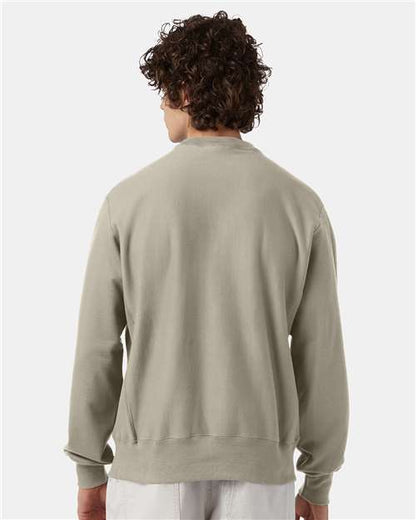 Champion S149 Unisex Reverse Weave® Crewneck Sweatshirt - Sand - OnModelBack