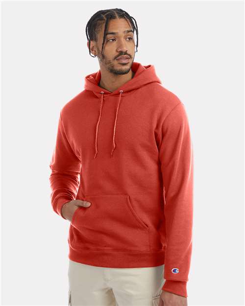 Champion S700 Unisex Powerblend® Hooded Sweatshirt - Red River Clay - OnModelFront