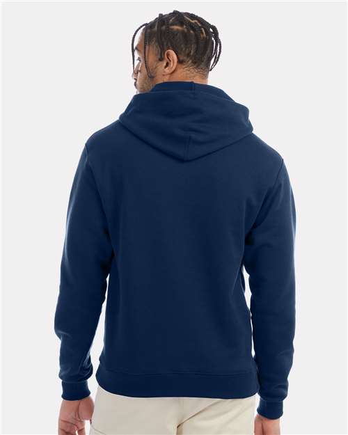 Champion S700 Unisex Powerblend® Hooded Sweatshirt - Late Night Blue - OnModelBack