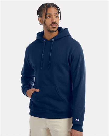 Champion S700 Unisex Powerblend® Hooded Sweatshirt - Late Night Blue - OnModelFront