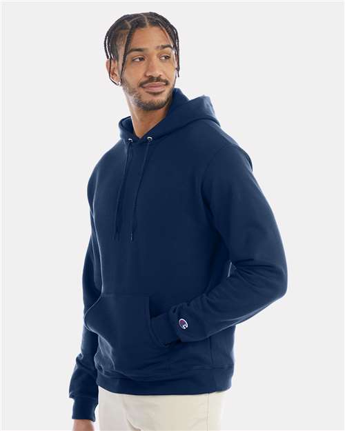 Champion S700 Unisex Powerblend® Hooded Sweatshirt - Late Night Blue - OnModelSide