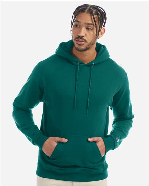 Champion S700 Unisex Powerblend® Hooded Sweatshirt - Emerald Green - OnModelFront