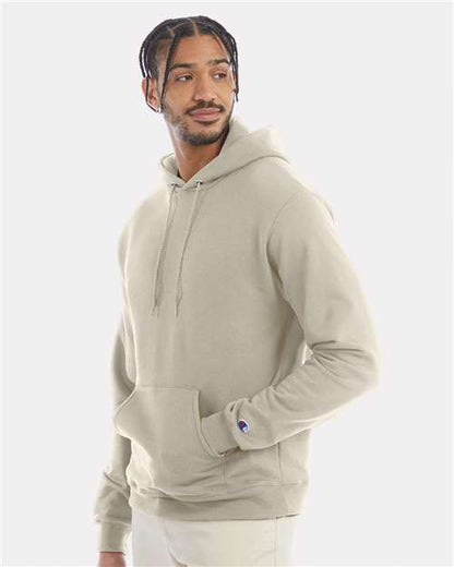 Champion S700 Unisex Powerblend® Hooded Sweatshirt - Sand - OnModelSide