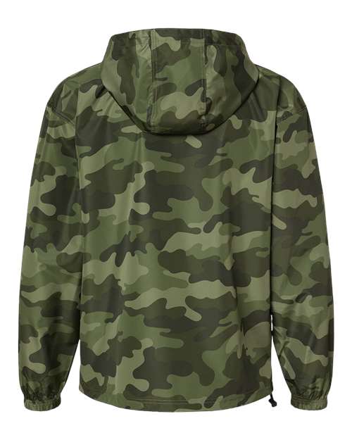 Champion CO200 Unisex Packable Anorak Jacket - Olive Green Camo - Back