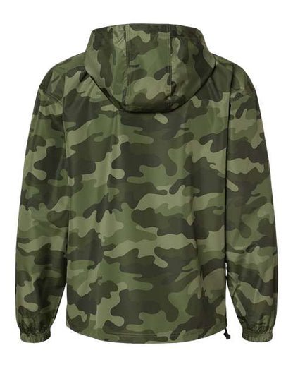 Champion CO200 Unisex Packable Anorak Jacket - Olive Green Camo - Back