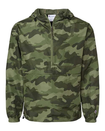 Champion CO200 Unisex Packable Anorak Jacket - Olive Green Camo - Front