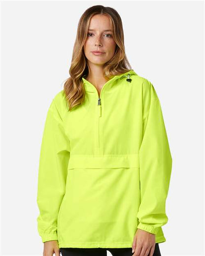 Champion CO200 Unisex Packable Anorak Jacket - Safety Green - OnModelFront