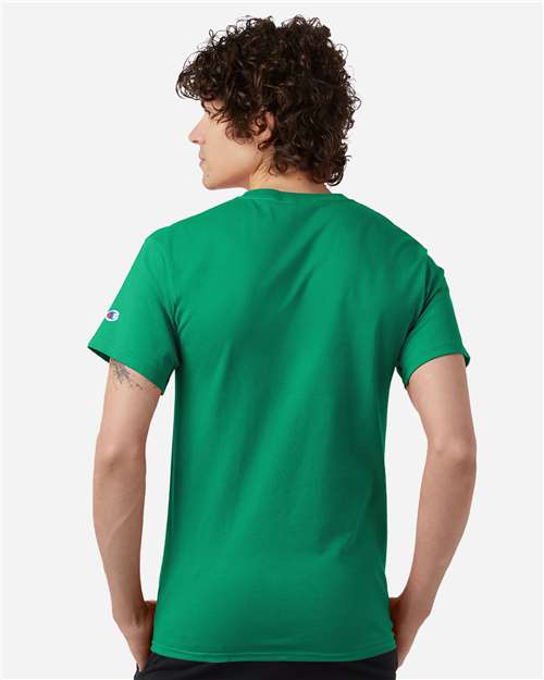 Champion T425 Unisex Classic T-Shirt - Kelly Green - OnModelBack