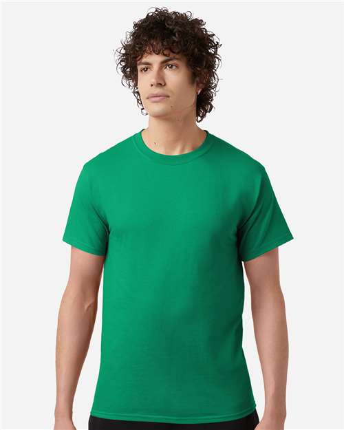 Champion T425 Unisex Classic T-Shirt - Kelly Green - OnModelFront