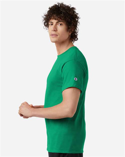 Champion T425 Unisex Classic T-Shirt - Kelly Green - OnModelSide