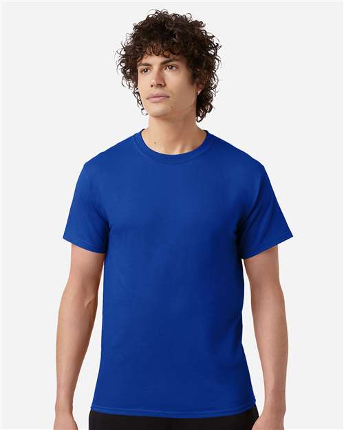 Champion T425 Unisex Classic T-Shirt - Athletic Royal - OnModelFront