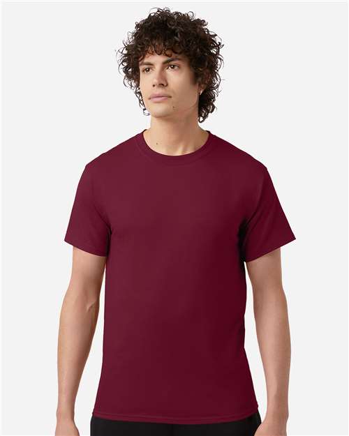 Champion T425 Unisex Classic T-Shirt - Cardinal - OnModelFront