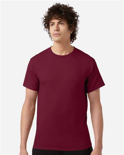 Champion T425 Unisex Classic T-Shirt - Cardinal - OnModelFront