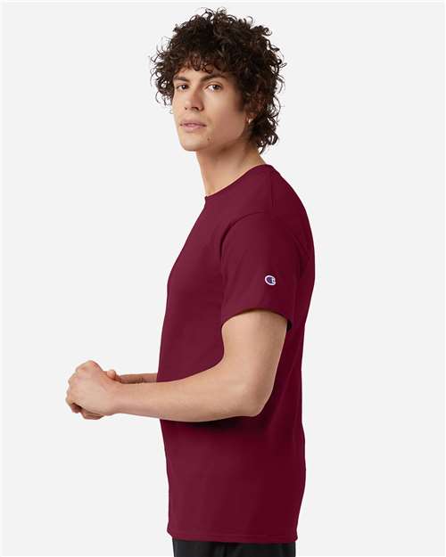 Champion T425 Unisex Classic T-Shirt - Cardinal - OnModelSide