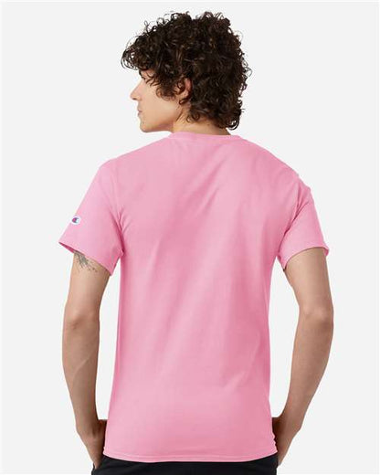 Champion T425 Unisex Classic T-Shirt - Pink Candy - OnModelBack