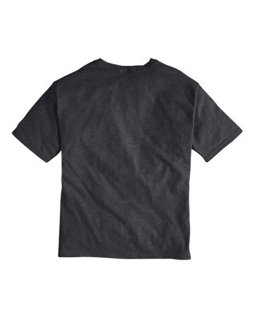 Champion T105 Unisex Heritage Jersey T-Shirt - Charcoal Heather - Back