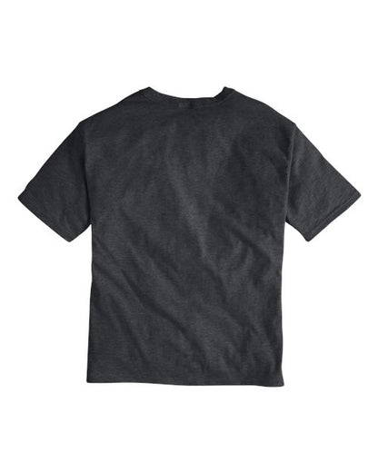 Champion T105 Unisex Heritage Jersey T-Shirt - Charcoal Heather - Back