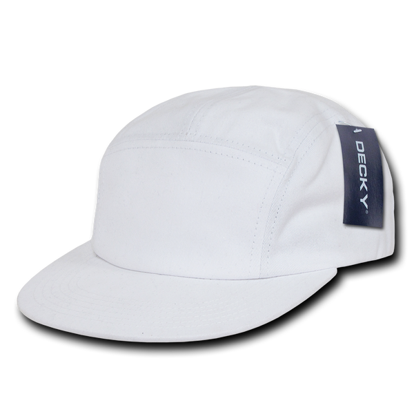 Decky-985-5 Panel Cotton Racer Cap - White