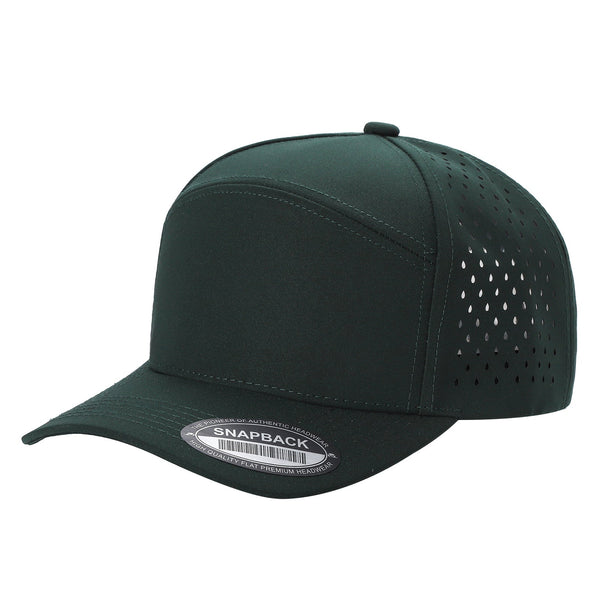 Premium 6WP - 6 Panel Laser Vented Hat - D.green