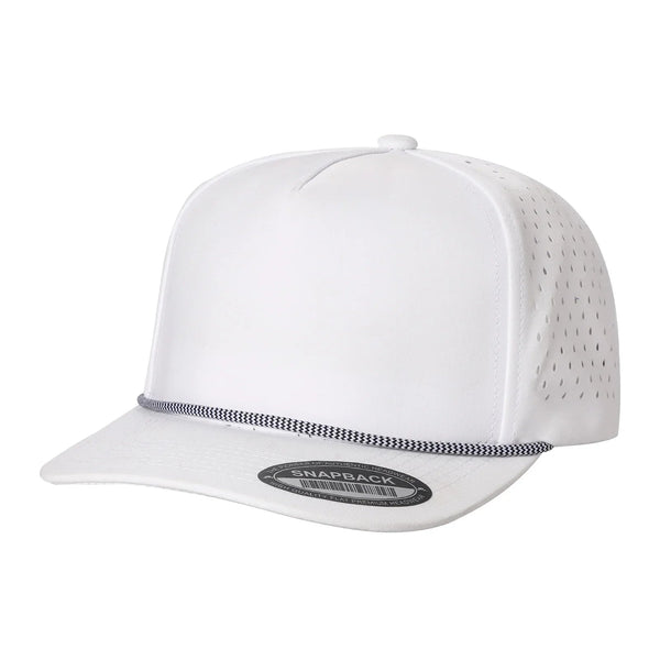 5TCP 5-Panel Waterproof Rope Cap – Durable Outdoor Snapback - WHT