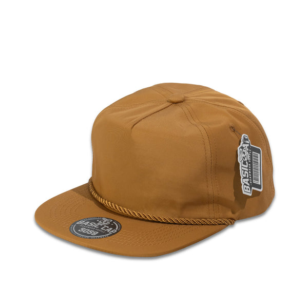 BASIC CAP Plain Flat 5Panel Unstructured Rope Nylon Hat 5059 - BT Orange