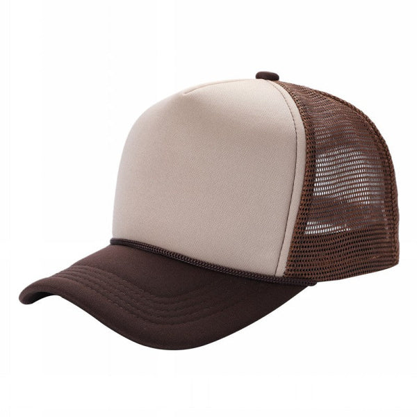 STM-Sponge Trucker Mesh Cap – Breathable Mesh Back Snapback Hat - KHI/BROWN