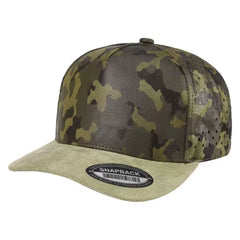 Blank 5 Panel Camo Suede Snapback Hat