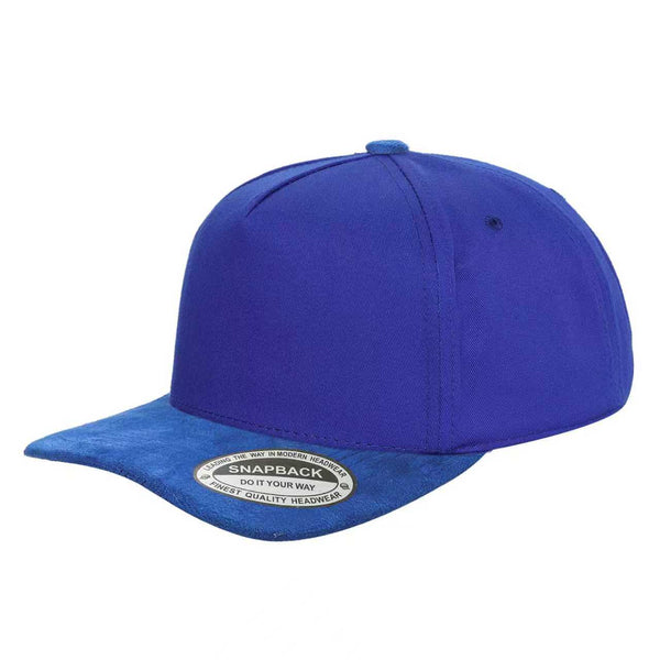 TCS - Premium 5-Panel Snapback Cap with Suede Bill - ROYAL