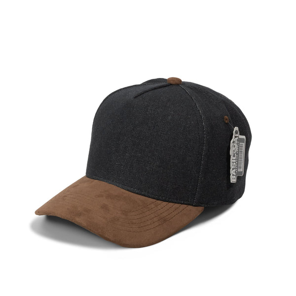 BASIC CAP Plain Jean Suede Curve 5Panel Hat 5026 - Black / Brown