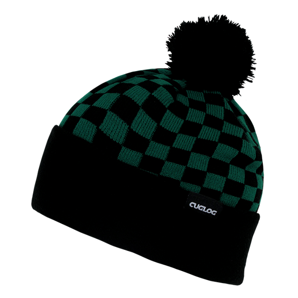 Decky-K019-Changbai, Checker Beanies - Kelly/Black