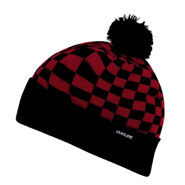 Decky-K019-Changbai, Checker Beanies - Red/Black