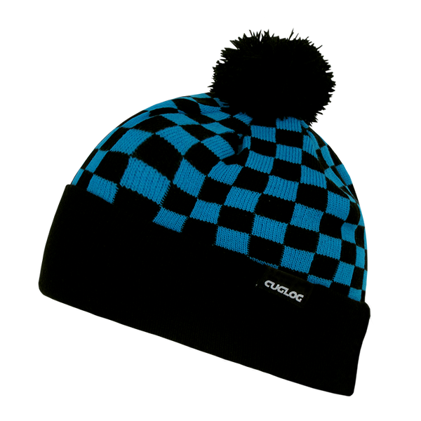 Decky-K019-Changbai, Checker Beanies - Teal/Black